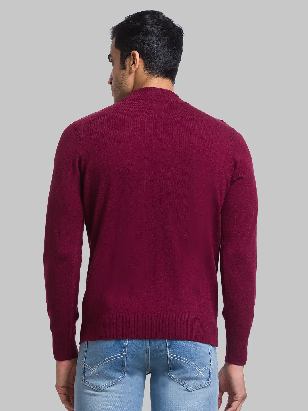 Parx Men Maroon Regular Fit Solid Acrylic Blend Full Sleeves Turtle Neck Sweater - Image 4