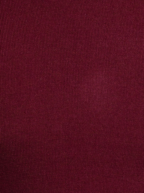 Parx Men Maroon Solid Acrylic Blend Sweater - Image 7