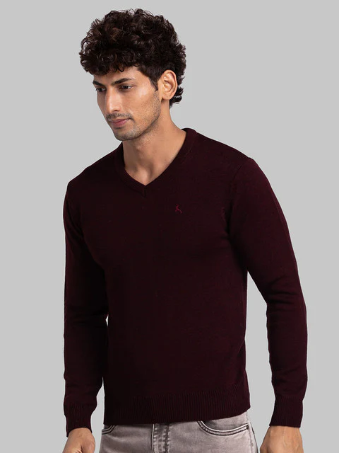 Parx Men Maroon Solid Sweater - Image 3