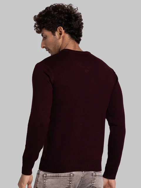 Parx Men Maroon Solid Sweater - Image 4