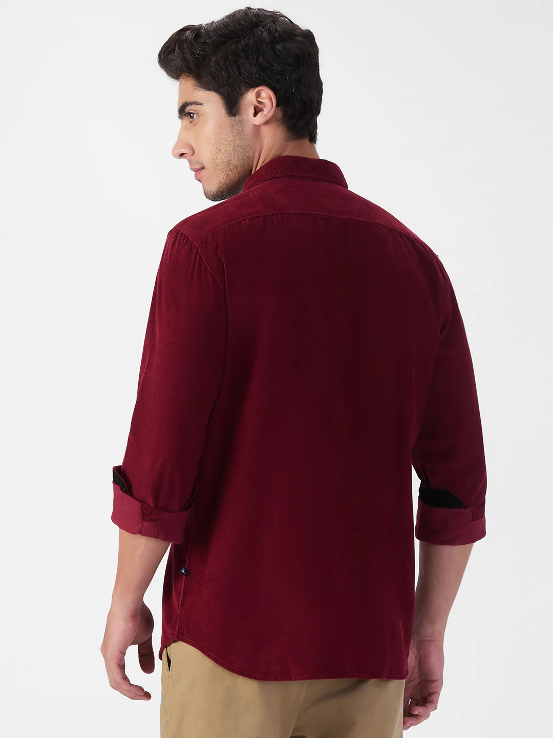Parx Men Maroon Solid Slim Fit Cotton Blend Shirt - Image 4