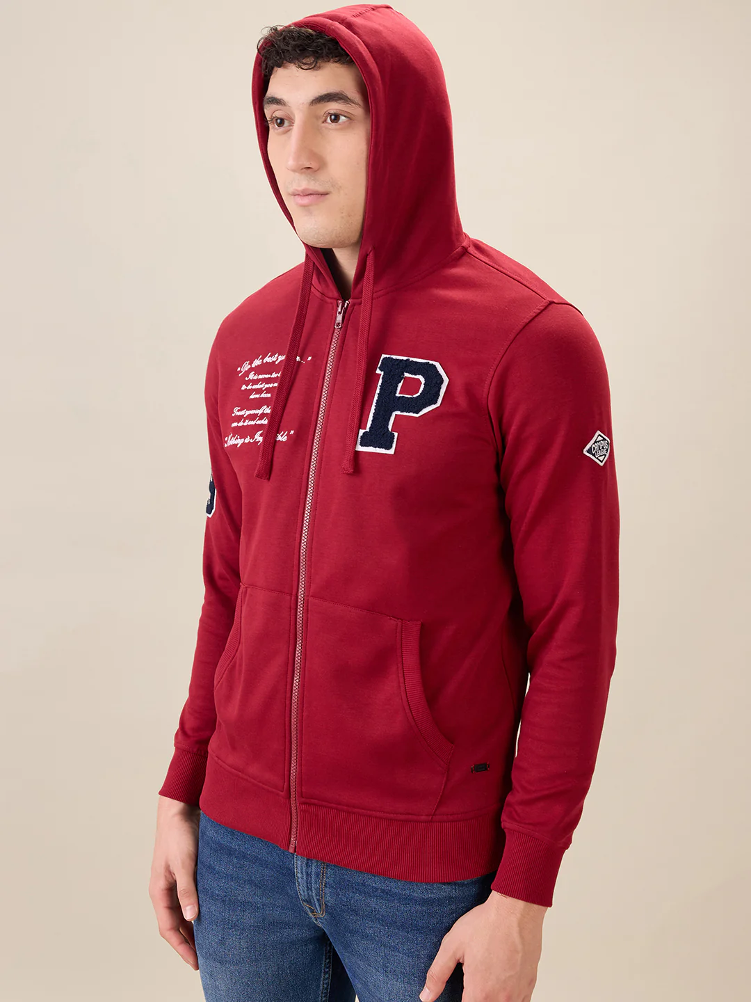 Parx Men Marron Graphic Regular Fit Cotton Blend Sweatshirt - Image 3