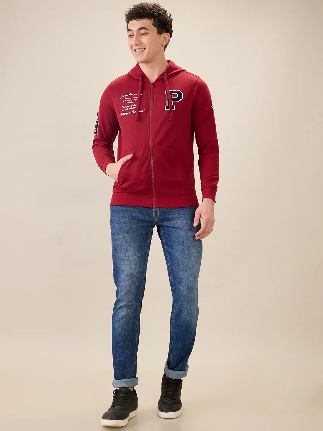 Parx Men Marron Graphic Regular Fit Cotton Blend Sweatshirt - Image 5