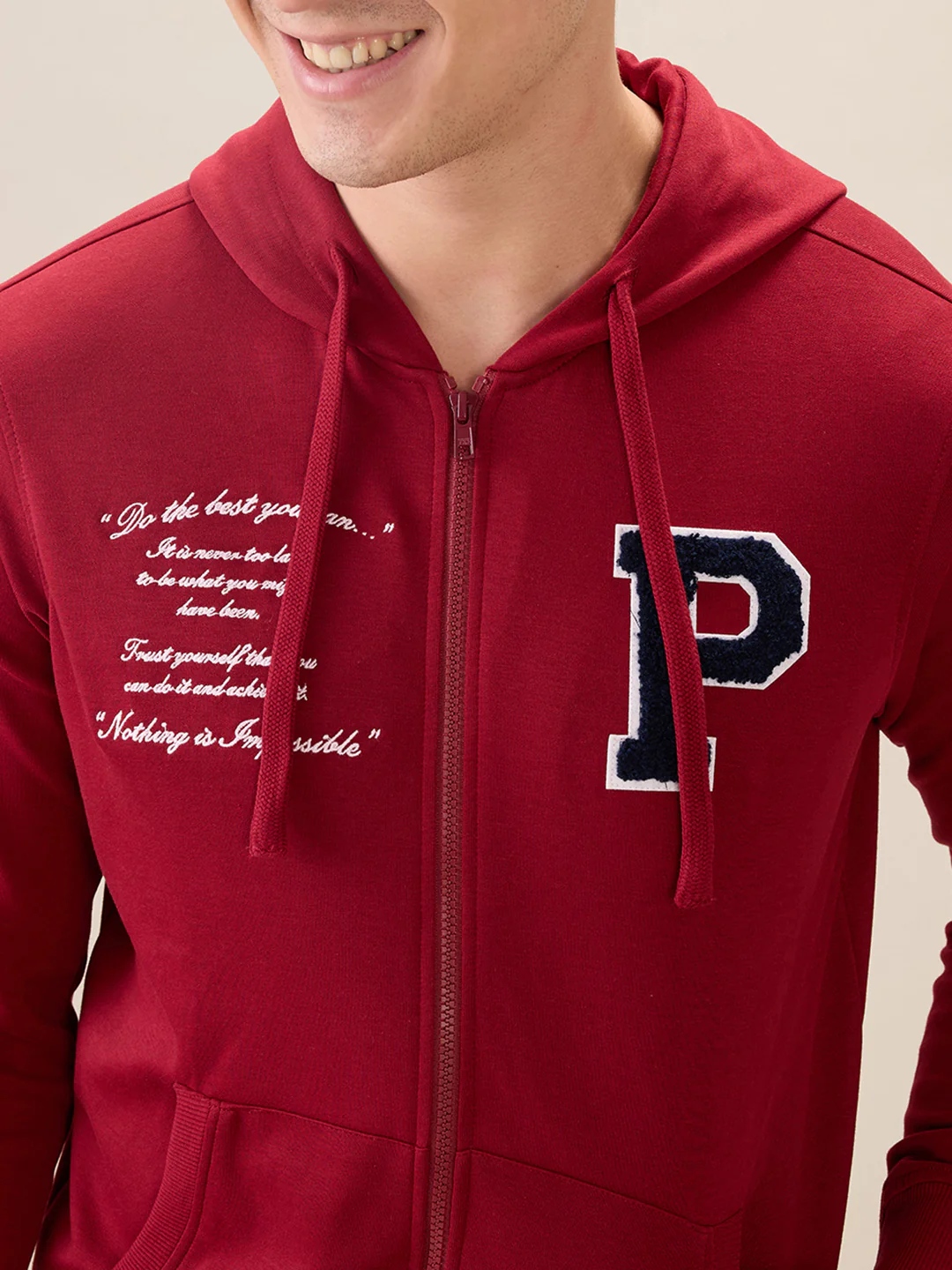 Parx Men Marron Graphic Regular Fit Cotton Blend Sweatshirt - Image 6