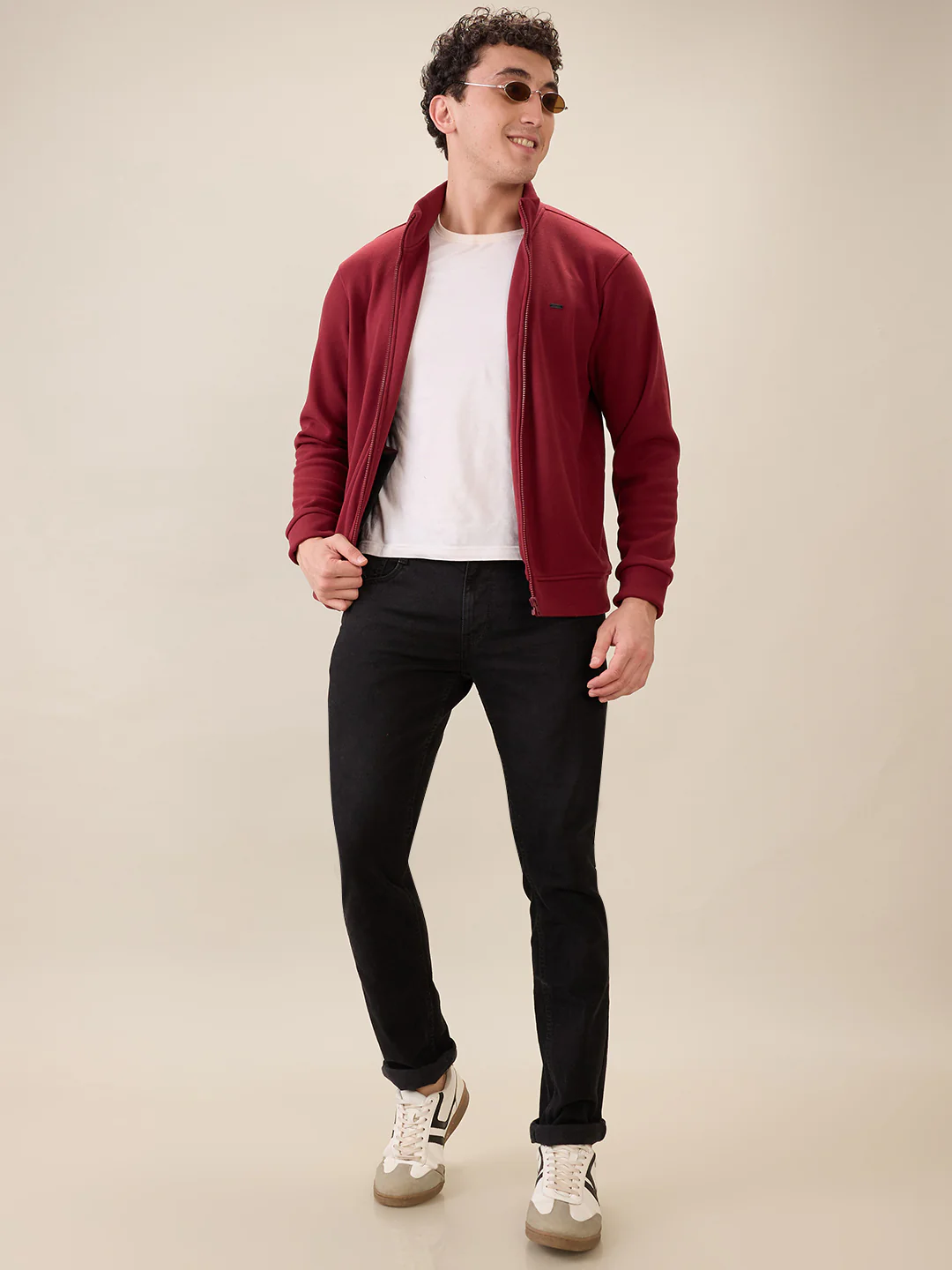 Parx Men Marron Solid Regular Fit Polyester Blend Sweatshirt - Image 7