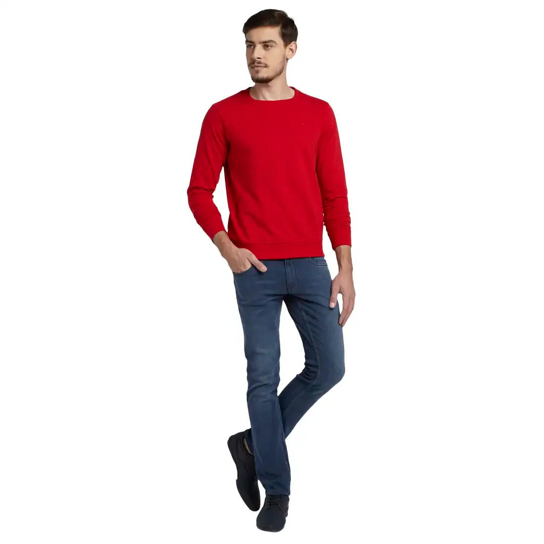 Parx Men Multi-Colour Solid Regular Fit Polyester Blend Sweetshirts - Image 5