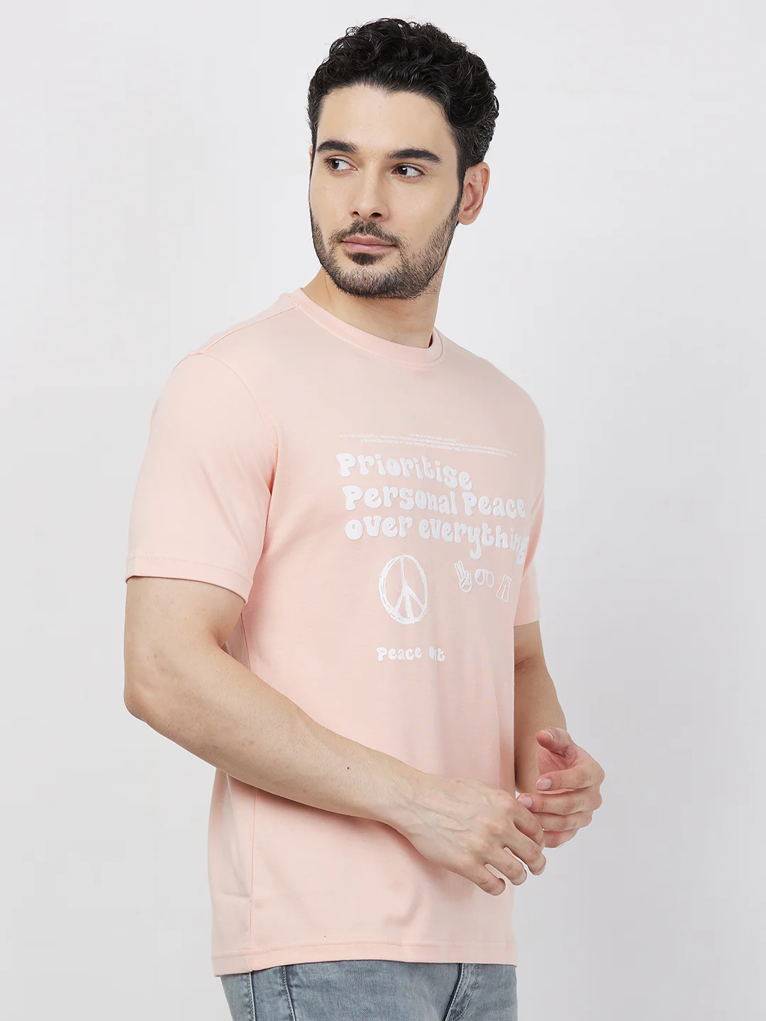 Parx Men Orange Graphic Regular Fit Cotton Blend T-Shirt - Image 2