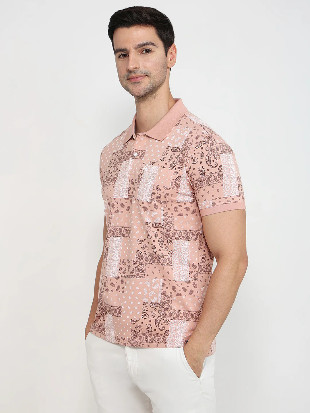 Parx Men Orange Printed Regular Fit Cotton Blend T-Shirt - Image 2