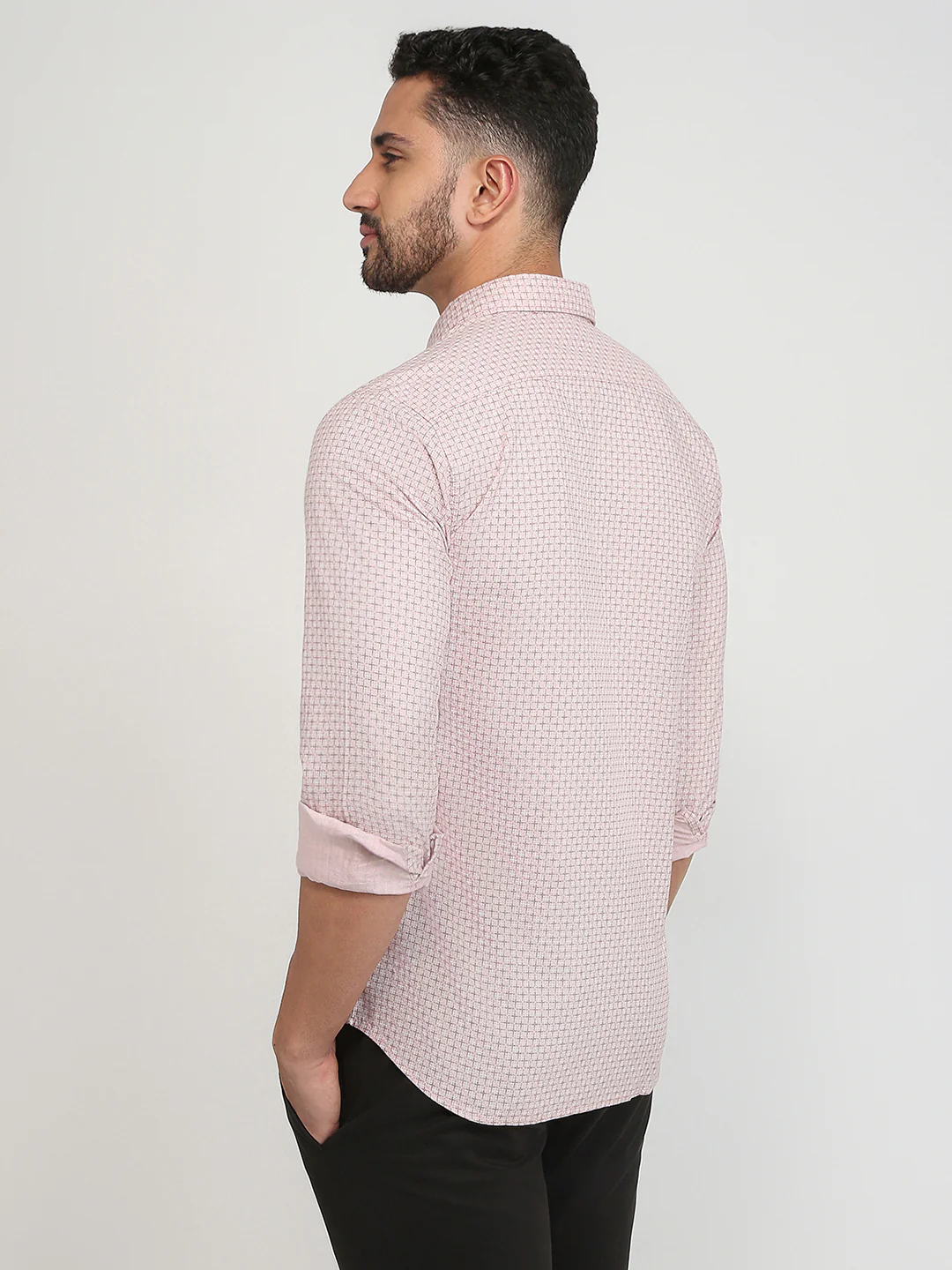Parx Men Orange Printed Slim Fit Cotton Casual Shirt - Image 4