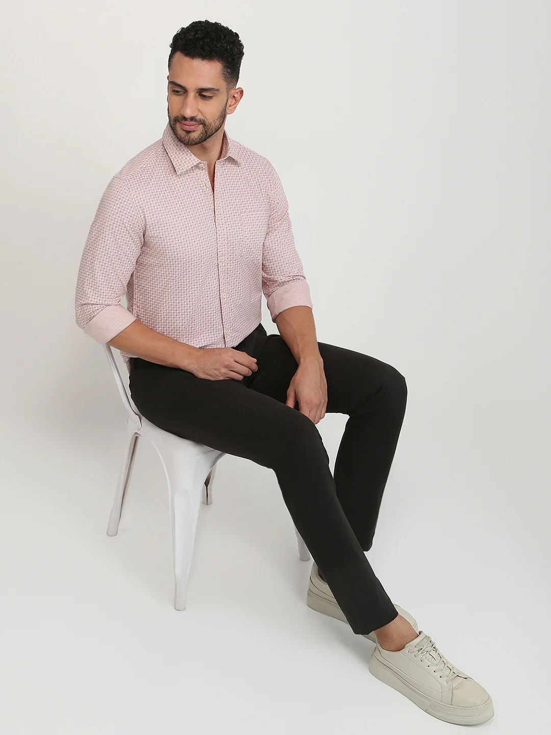 Parx Men Orange Printed Slim Fit Cotton Casual Shirt - Image 5