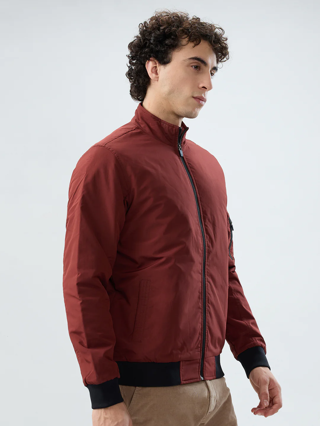 Parx Men Orange Solid Polyester Jacket/Winterwear - Image 2