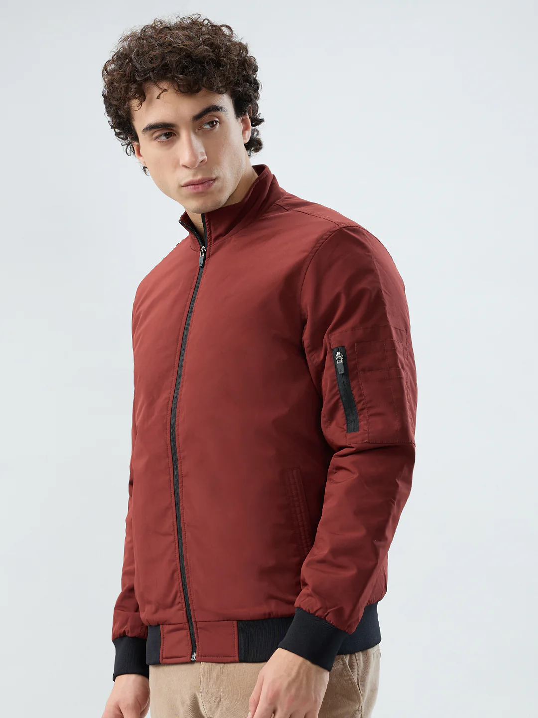 Parx Men Orange Solid Polyester Jacket/Winterwear - Image 3