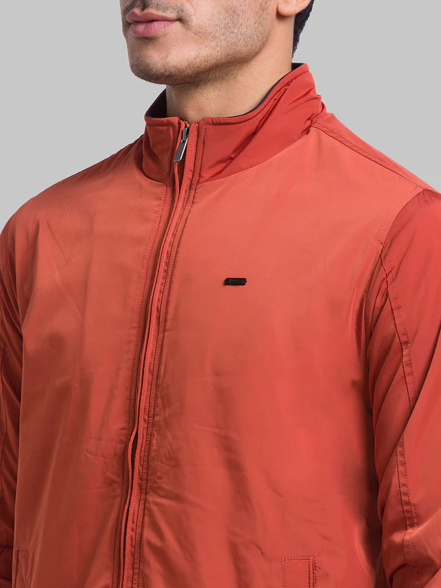Parx Men Orange Solid Polyester Jacket - Image 6