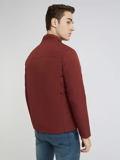 Parx Men Orange Solid Polyester Jacket - Image 4