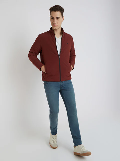 Parx Men Orange Solid Polyester Jacket - Image 5