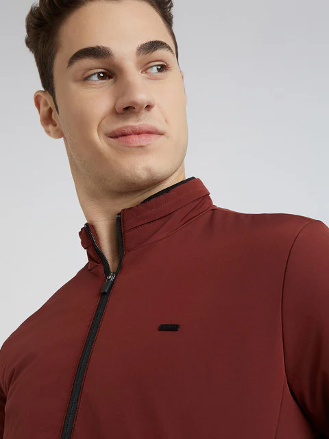 Parx Men Orange Solid Polyester Jacket - Image 6