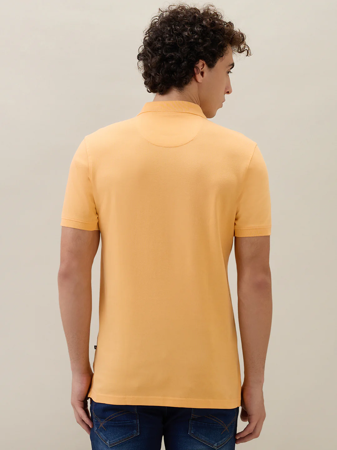 Parx Men Orange Solid Regular Fit Cotton T-shirt - Image 4