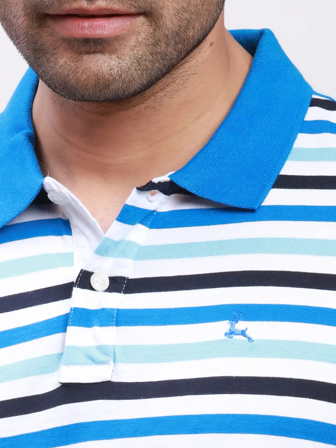 Parx Men Petrol Yarn Dyed Regular Fit Cotton T-Shirt - Image 6
