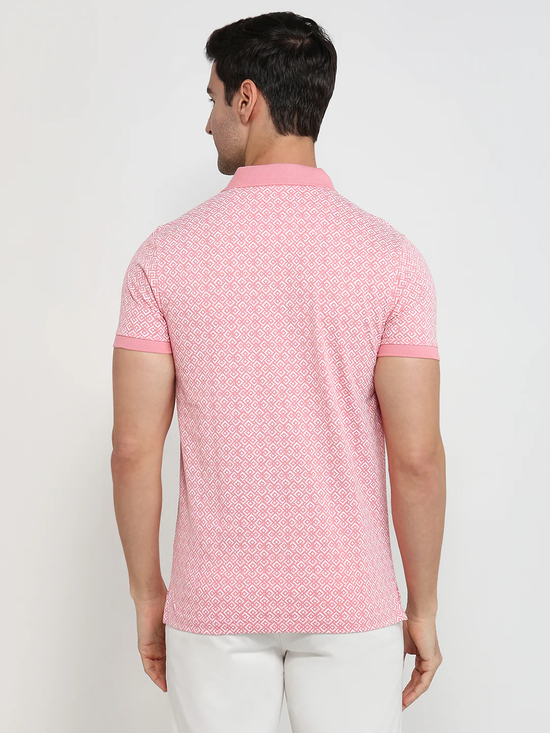 Parx Men Pink Printed Regular Fit Cotton Blend T-Shirt - Image 4
