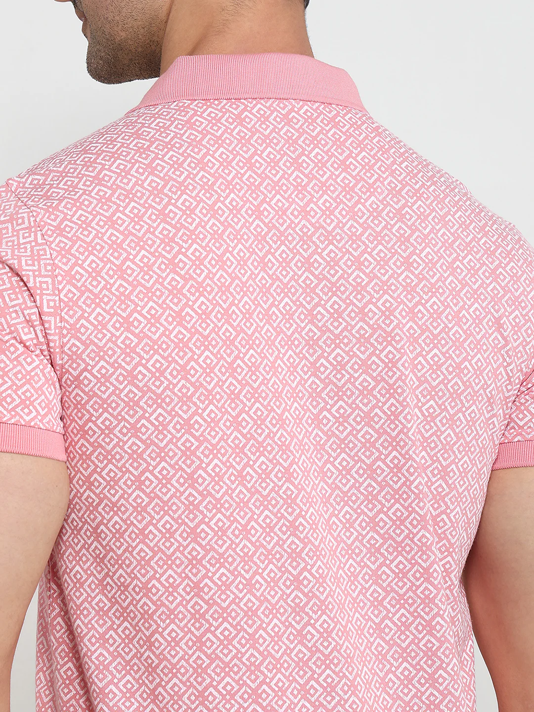 Parx Men Pink Printed Regular Fit Cotton Blend T-Shirt - Image 7