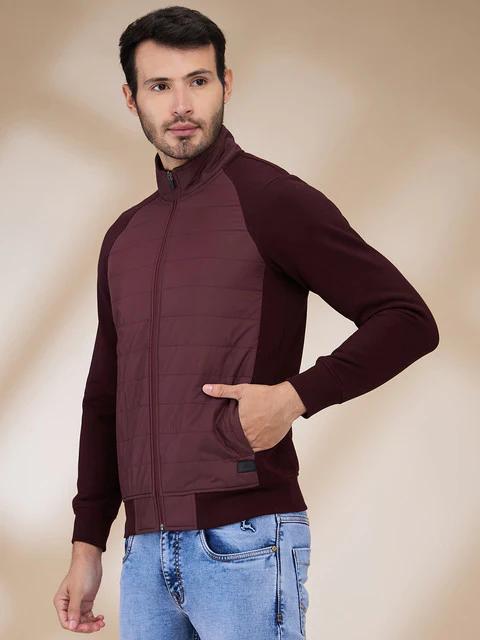 Parx Men Purple Cut & Sew Regular Fit Cotton Blend Sweatshirt - Image 3