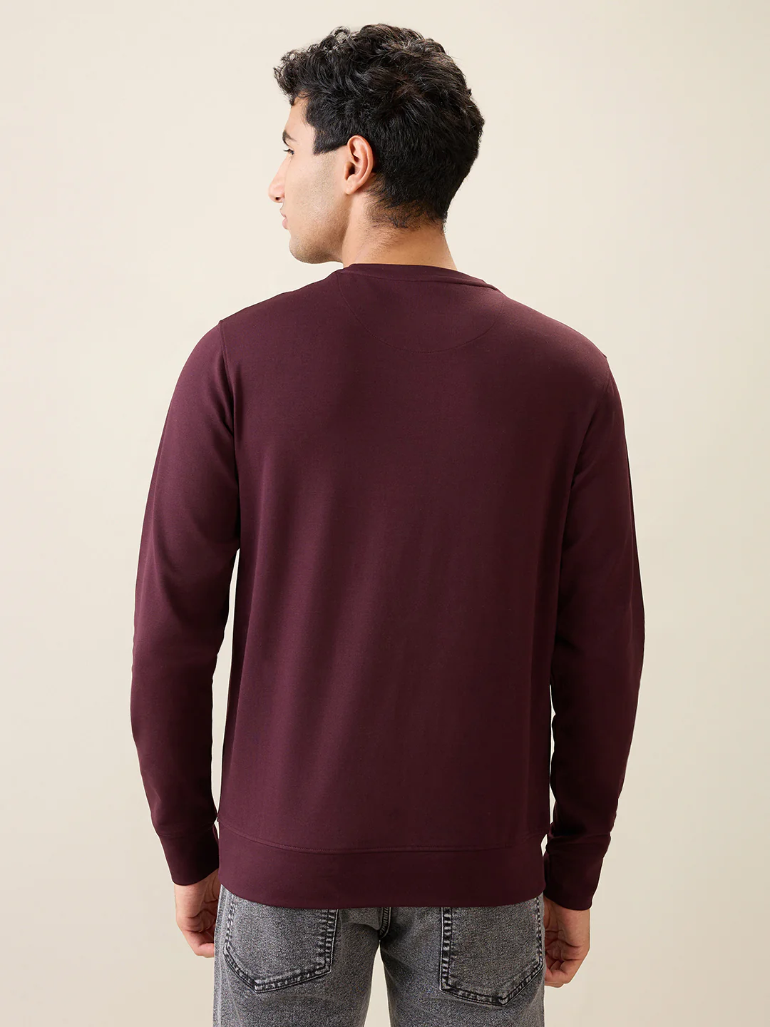 Parx Men Purple Graphic Regular Fit Cotton Blend Full Sleeve Round Neck Collar Sweatshirt - Image 4