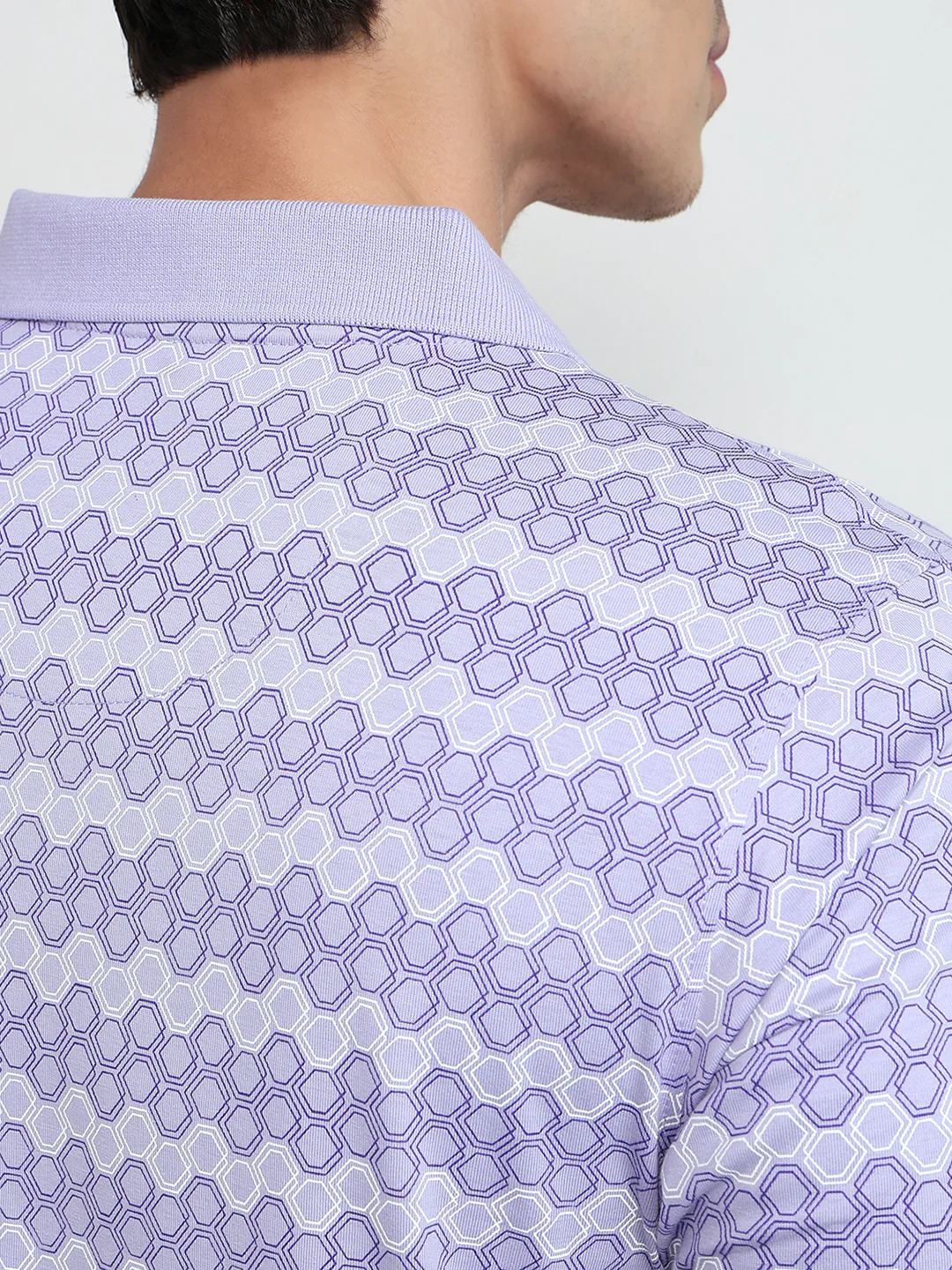 Parx Men Purple Regular Fit Print Polo Neck Collar T-shirt - Image 7