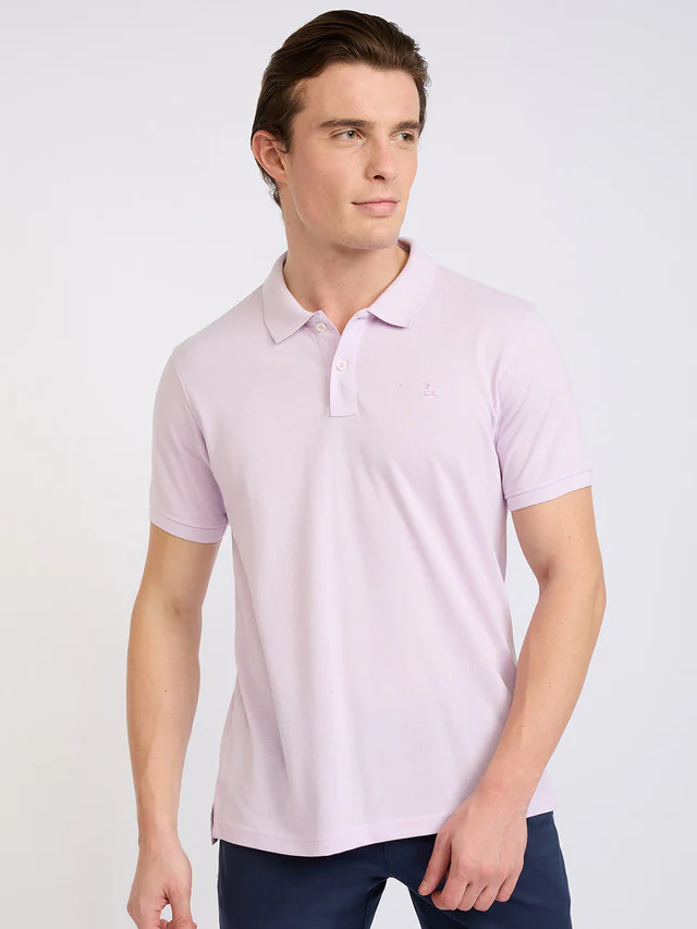 Parx Men Purple Solid Regular Fit Cotton Blend T-Shirt
