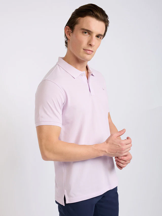 Parx Men Purple Solid Regular Fit Cotton Blend T-Shirt - Image 2