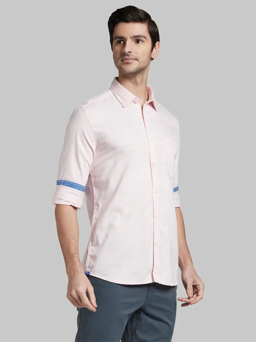 Parx Men Red Checks Slim Fit Cotton Blend Full Sleeve Cutaway Collar Shirt - Image 2