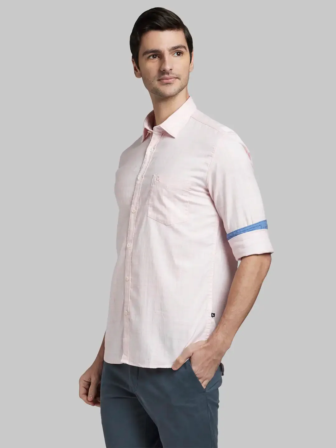 Parx Men Red Checks Slim Fit Cotton Blend Full Sleeve Cutaway Collar Shirt - Image 3