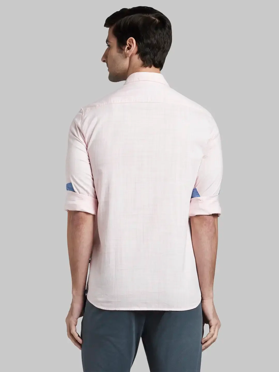 Parx Men Red Checks Slim Fit Cotton Blend Full Sleeve Cutaway Collar Shirt - Image 4