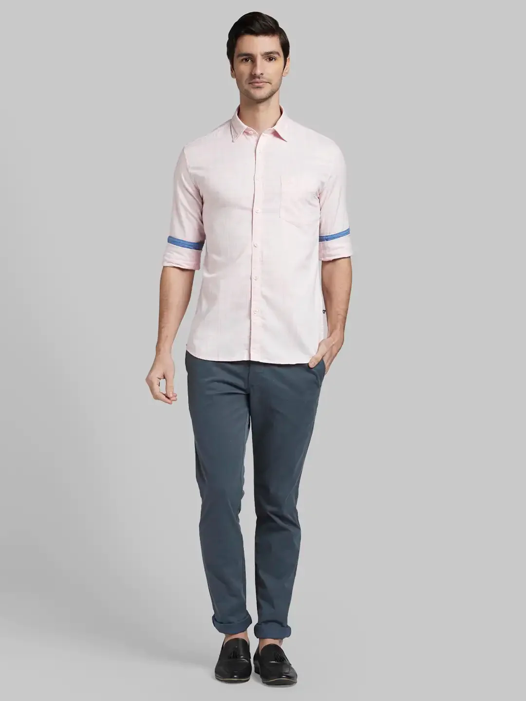 Parx Men Red Checks Slim Fit Cotton Blend Full Sleeve Cutaway Collar Shirt - Image 5