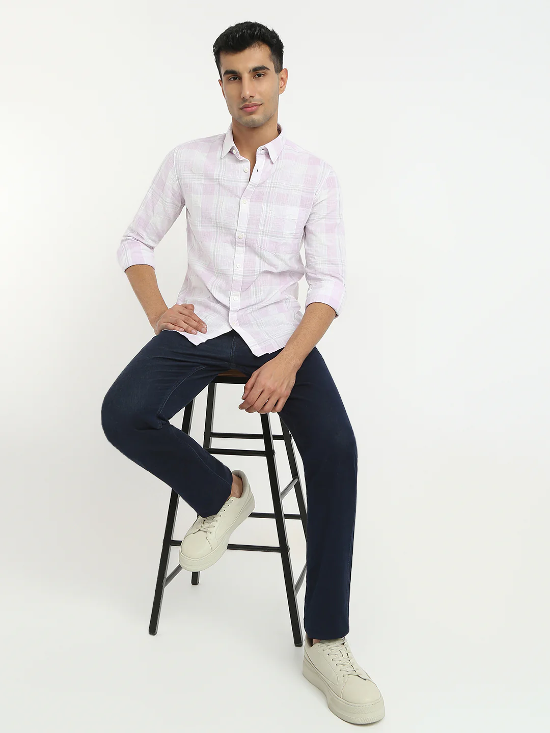 Parx Men Red Checks Slim Fit Cotton Casual Shirt - Image 5