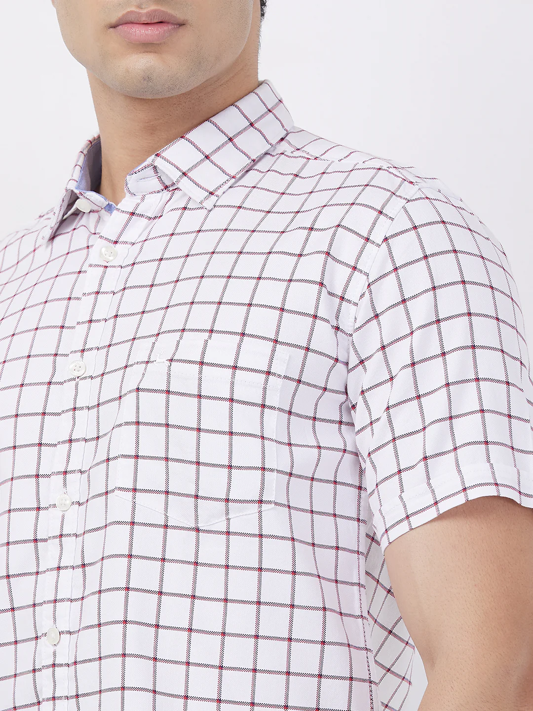 Parx Men Red Checks Slim Fit Cotton Shirt - Image 6