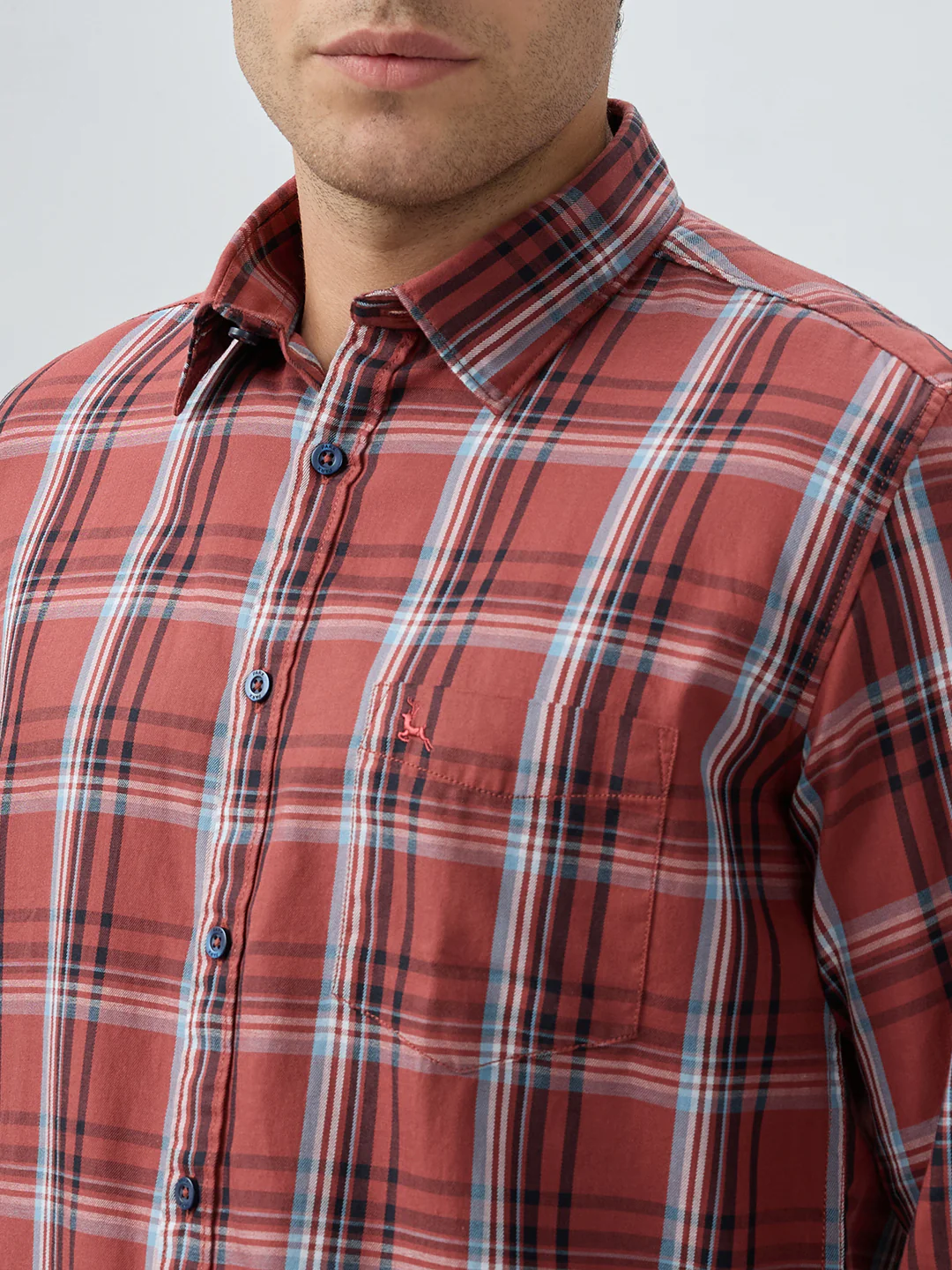 Parx Men Red Checks Slim Fit Cotton Shirt - Image 6