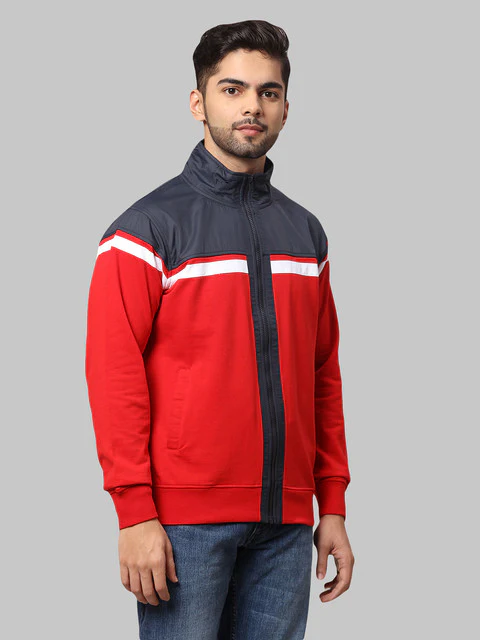 Parx Men Red Cut & Sew Regular Fit Cotton Blend Sweat shirt - Image 2