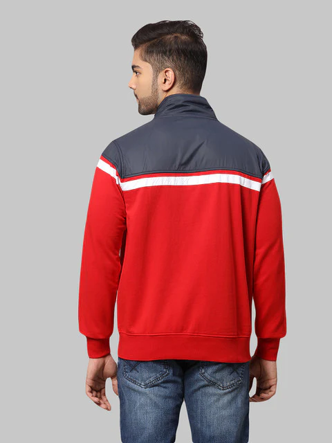 Parx Men Red Cut & Sew Regular Fit Cotton Blend Sweat shirt - Image 4