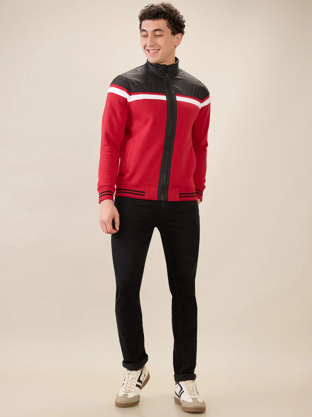 Parx Men Red Cut & Sew Regular Fit Cotton Blend Sweatshirt - Image 5