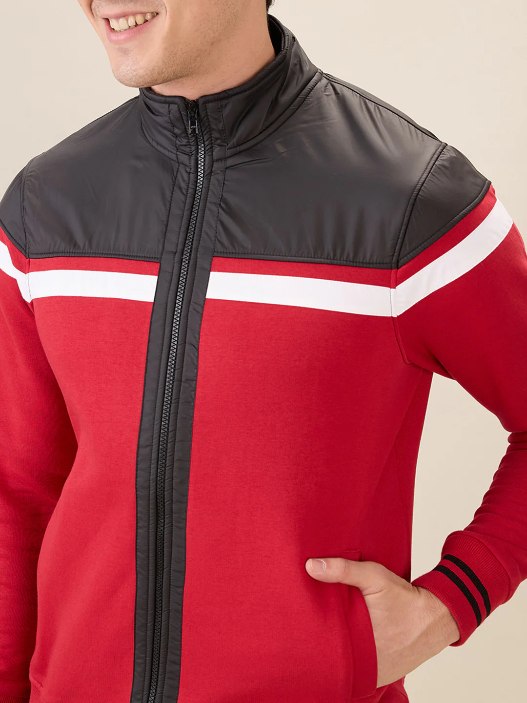 Parx Men Red Cut & Sew Regular Fit Cotton Blend Sweatshirt - Image 6