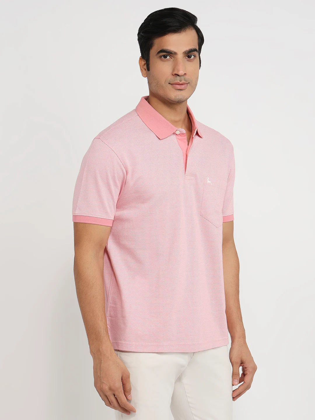 Parx Men Red Jacquard Regular Fit Cotton T-shirt - Image 3