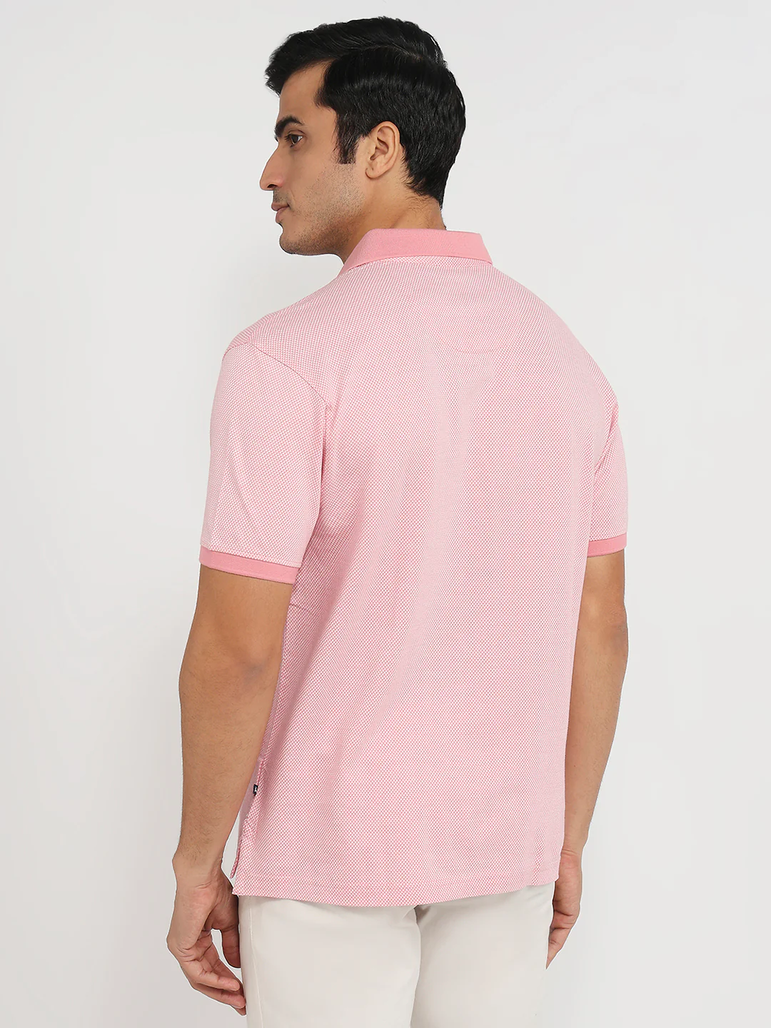 Parx Men Red Jacquard Regular Fit Cotton T-shirt - Image 4