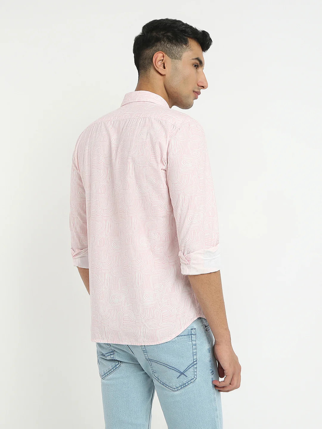 Parx Men Red Print Slim Fit Cotton Casual Shirt - Image 4