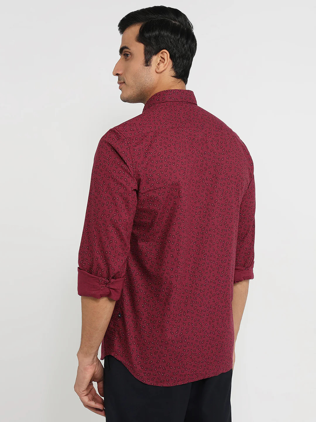 Parx Men Red Print Slim Fit Cotton Shirt - Image 4