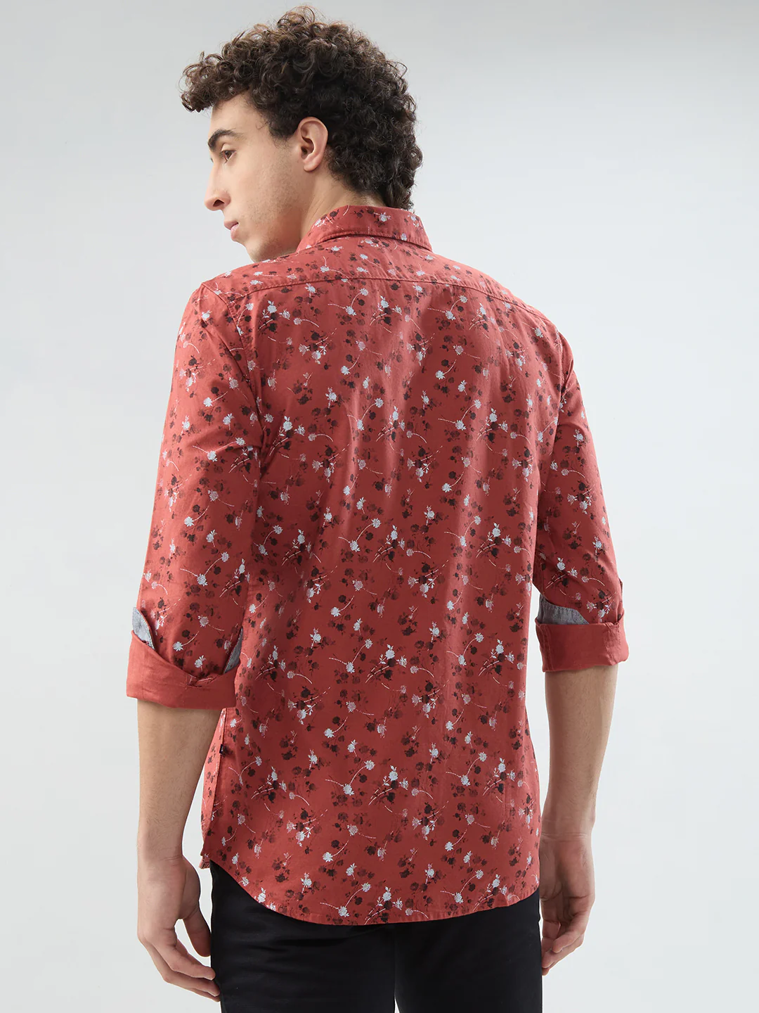 Parx Men Red Print Slim Fit Cotton Shirt - Image 4