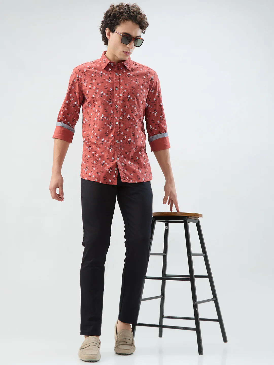 Parx Men Red Print Slim Fit Cotton Shirt - Image 6