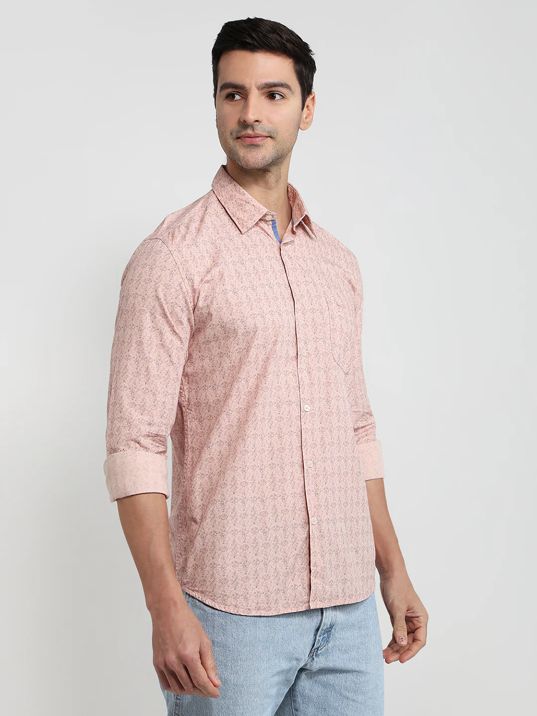 Parx Men Red Print Slim Fit Cotton Shirt - Image 2