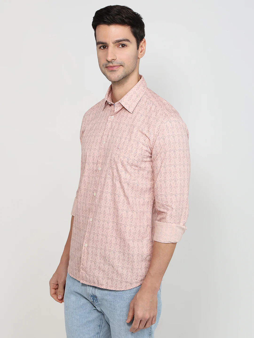 Parx Men Red Print Slim Fit Cotton Shirt - Image 3