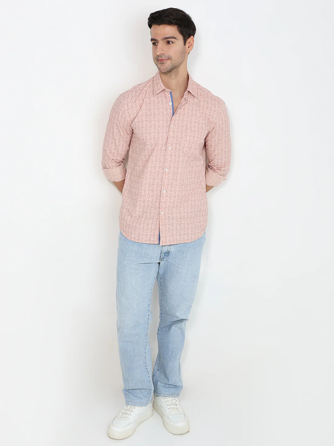 Parx Men Red Print Slim Fit Cotton Shirt - Image 5