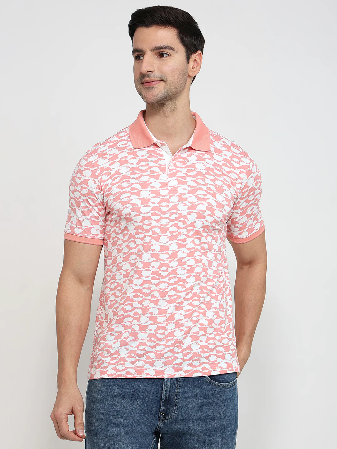 Parx Men Red Printed Regular Fit Rayon Blend T-Shirt